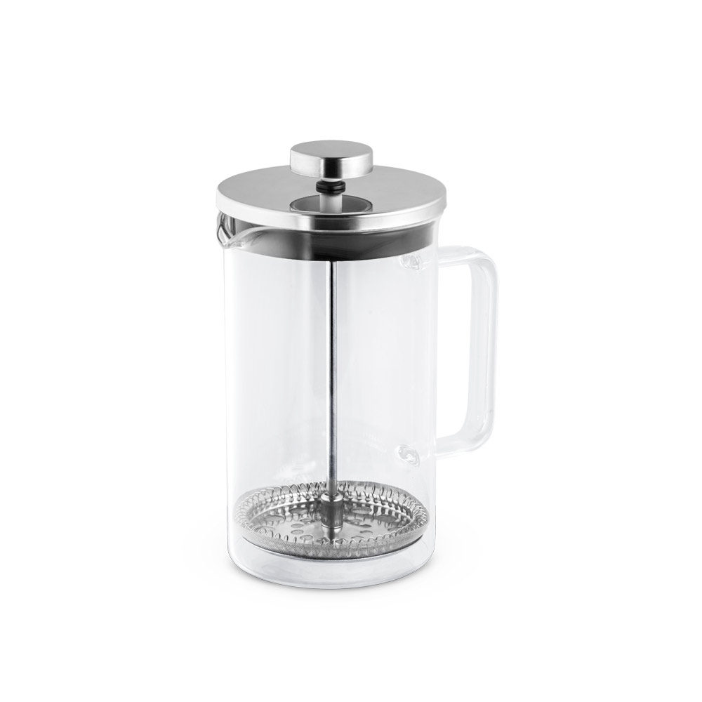 JENSON. Cafeteira em vidro borossilicato com tampa em aço inox 600 mL