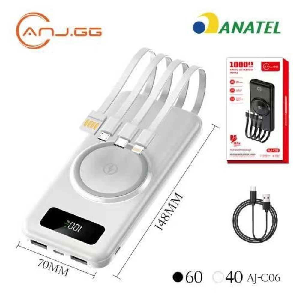 Power Bank com Cabos-PowerBankComCabos