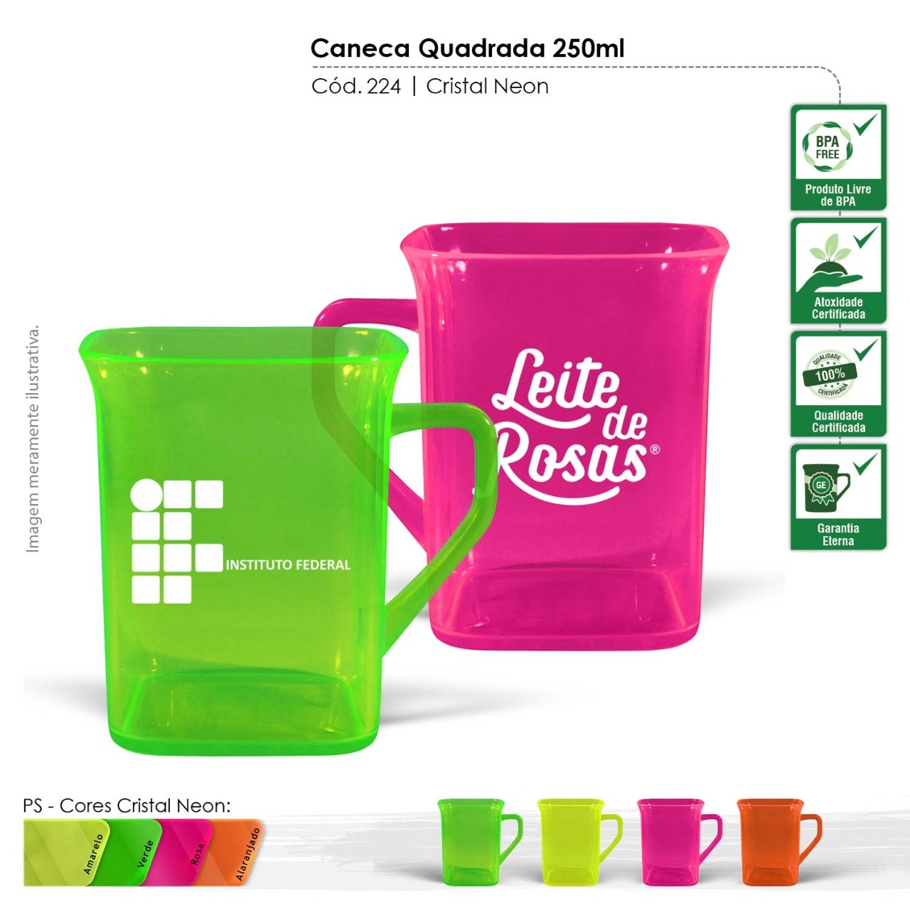 Caneca Quadrada 250ml