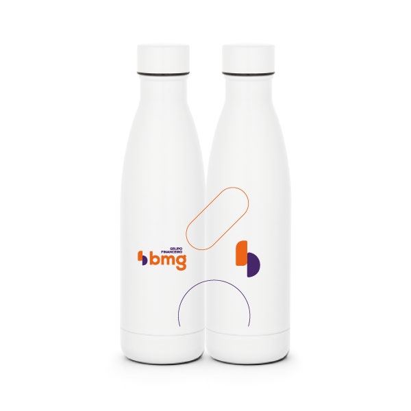 Garrafa em aço inox de parede dupla térmica, isolada a vácuo 500 mL