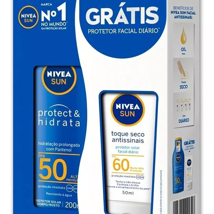 Kit protetor solar corpo e rosto