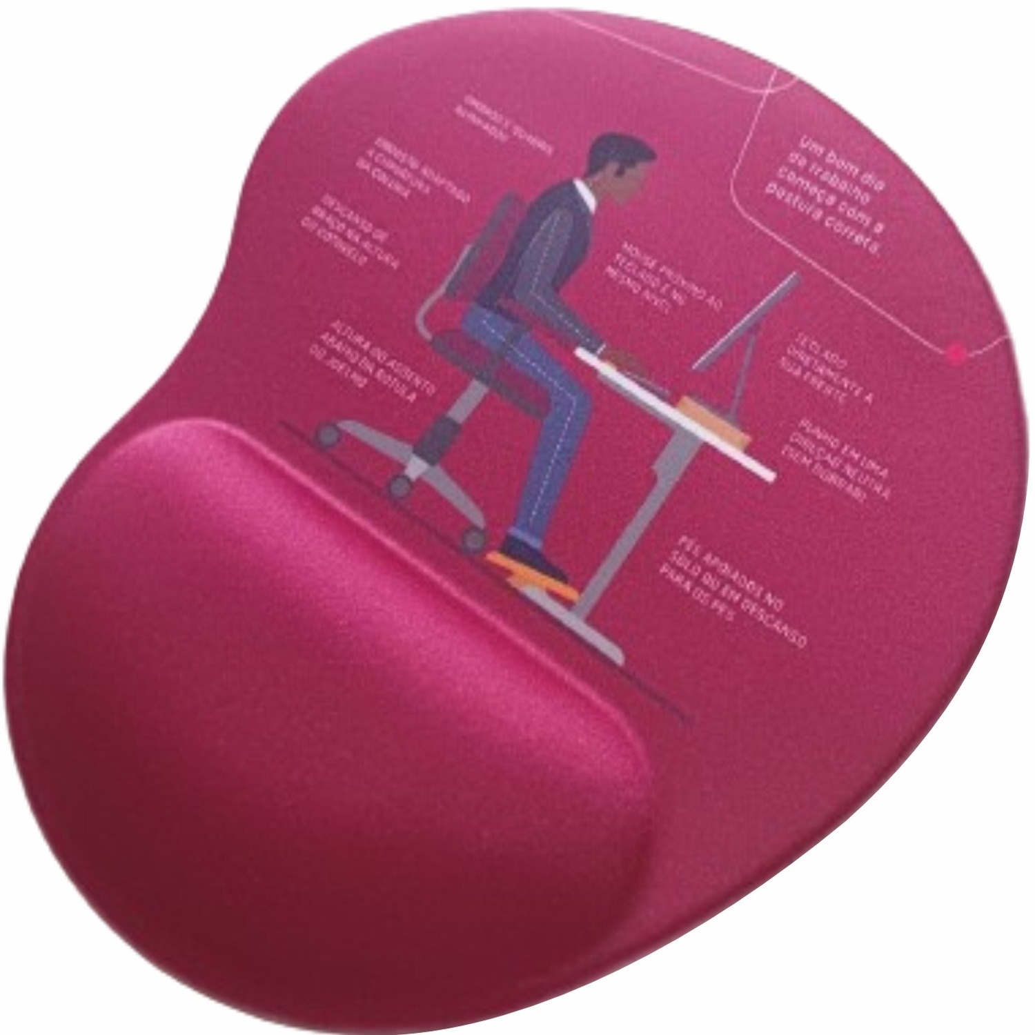 Mouse Pad Ergonômico Personalizado Formato Gota