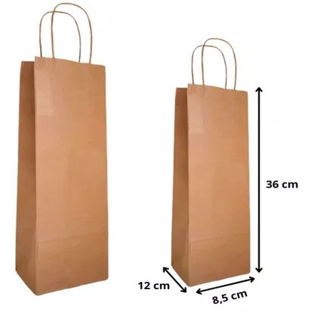 Sacola Kraft para Garrafa Vinho 