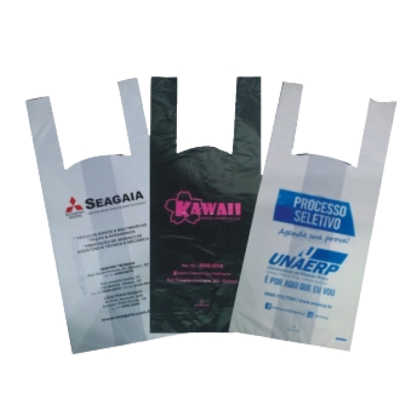 Sacola Plástica Alça Camiseta