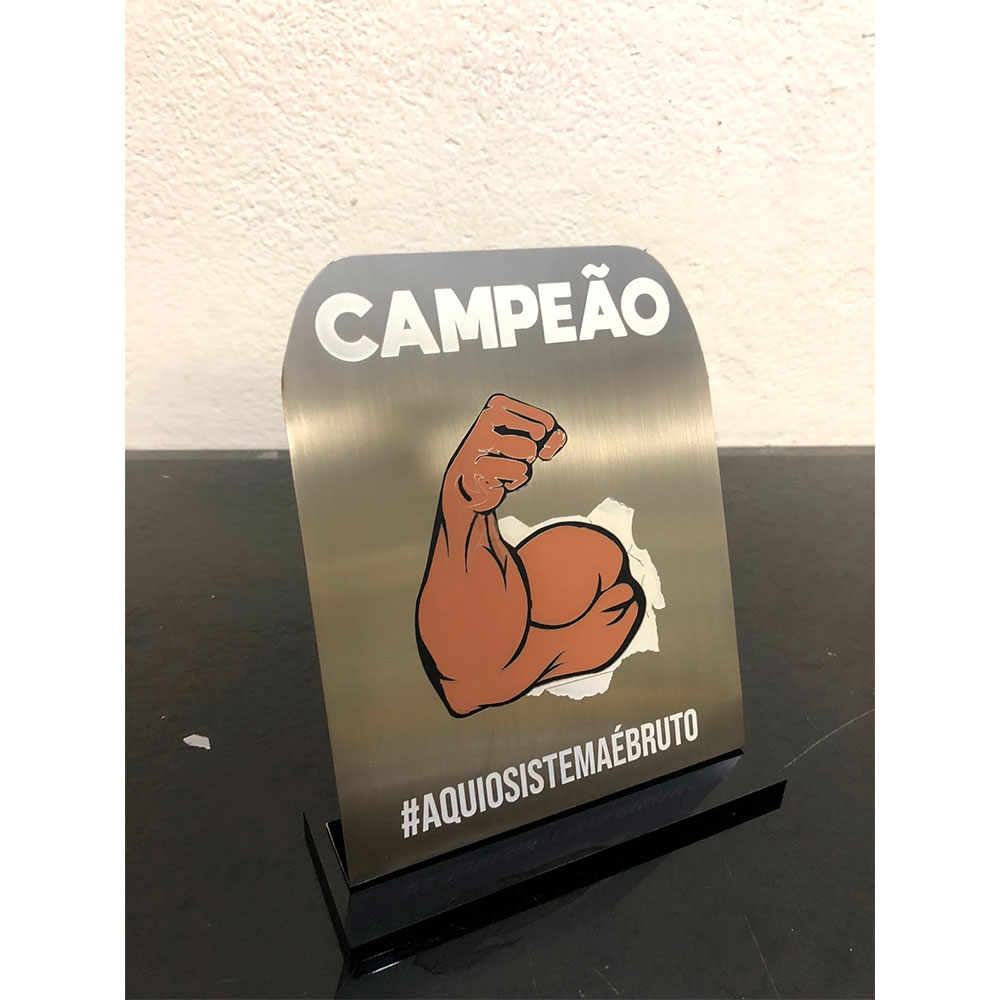 Troféu  em aço 20x20 cm 